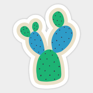 Green & Blue Cactus Sticker